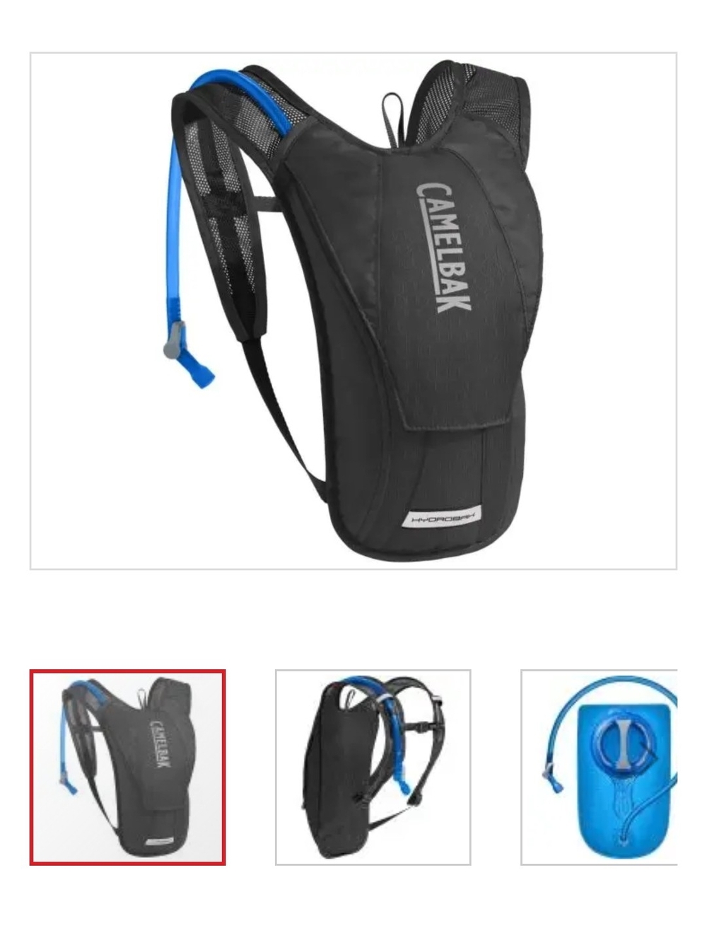 Camelbak HydroBak 50 oz Hydration Backpack Black & Grey w/ Blue Hydro Tube Pack